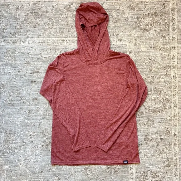 Patagonia Women’s Capilene Cool Daily Red Hoodie Long Sleeve Sweatshirt Outdoor - Picture 1 of 6